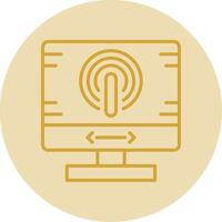 Computer Line Yellow Circle Icon vector