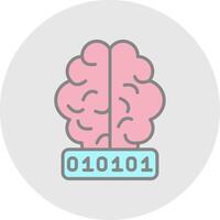 Artificial Intelligence Line Filled Light Icon vector
