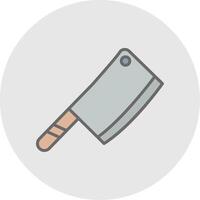 Carnicero cuchillo línea lleno ligero icono vector