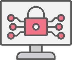 Internet Security Line Filled Light Icon vector