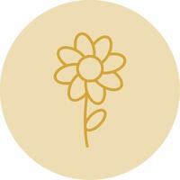 Flower Line Yellow Circle Icon vector