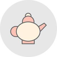 Tea Pot Line Filled Light Icon vector