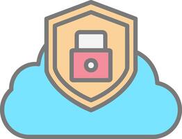 nube seguridad línea lleno ligero icono vector