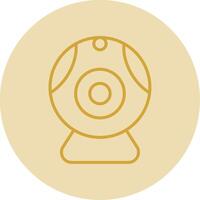 Web camera Line Yellow Circle Icon vector