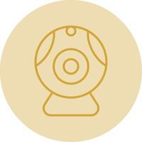 Web camera Line Yellow Circle Icon vector