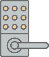 Lock Digital Line Filled Light Icon vector