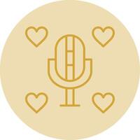 Love Line Yellow Circle Icon vector