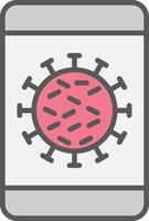 Mobile Infection Line Filled Light Icon vector