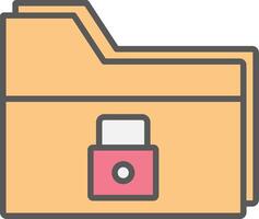 Folder Security Line Filled Light Icon vector