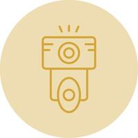 Camera Flash Line Yellow Circle Icon vector