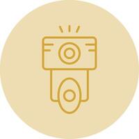 Camera Flash Line Yellow Circle Icon vector