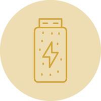 Battery Status Line Yellow Circle Icon vector