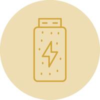 Battery Status Line Yellow Circle Icon vector