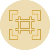 Grid Line Yellow Circle Icon vector