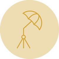 Umbrella Line Yellow Circle Icon vector