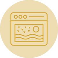 Browser Line Yellow Circle Icon vector