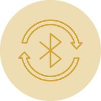 Bluetooth línea amarillo circulo icono vector
