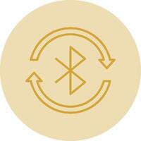 Bluetooth Line Yellow Circle Icon vector