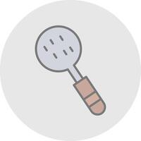 Slotted Spoon Line Filled Light Icon vector