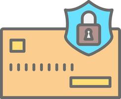 Secure Payment Line Filled Light Icon vector