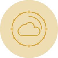 Cloud Computing Line Yellow Circle Icon vector