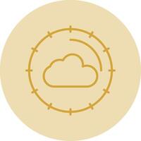 Cloud Computing Line Yellow Circle Icon vector