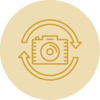 Switch Camera Line Yellow Circle Icon vector