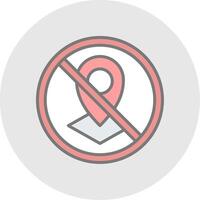 prohibido firmar línea lleno ligero icono vector