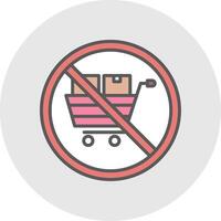 Prohibited Sign Line Filled Light Icon vector