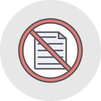 prohibido firmar línea lleno ligero icono vector