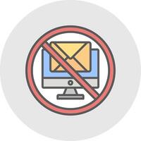 prohibido firmar línea lleno ligero icono vector