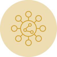 Share Line Yellow Circle Icon vector