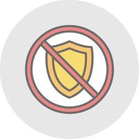 prohibido firmar línea lleno ligero icono vector