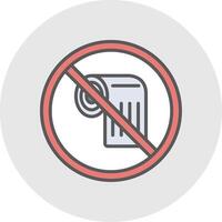 Prohibited Sign Line Filled Light Icon vector