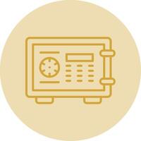 Locker Line Yellow Circle Icon vector