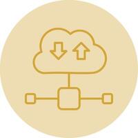 Cloud Line Yellow Circle Icon vector