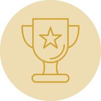 Trophy Line Yellow Circle Icon vector