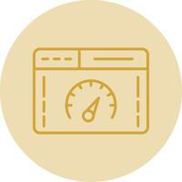 Speed Test Line Yellow Circle Icon vector