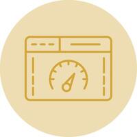 Speed Test Line Yellow Circle Icon vector