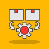 Order Processing Filled Shadow Icon vector