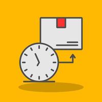 On Time Deliveries Filled Shadow Icon vector