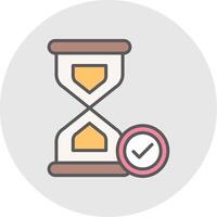 reloj de arena línea lleno ligero icono vector