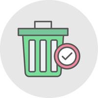 basura línea lleno ligero icono vector