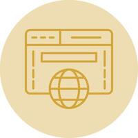 Website Line Yellow Circle Icon vector