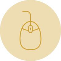 Mouse Line Yellow Circle Icon vector