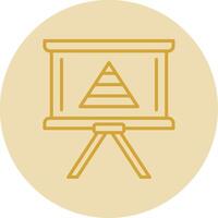 Pyramid Chart Line Yellow Circle Icon vector