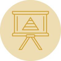 Pyramid Chart Line Yellow Circle Icon vector