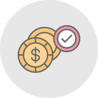 Dollar Line Filled Light Icon vector