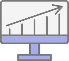 Traffic Analytic Line Filled Light Icon vector