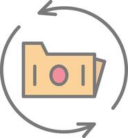 Data Backup Line Filled Light Icon vector